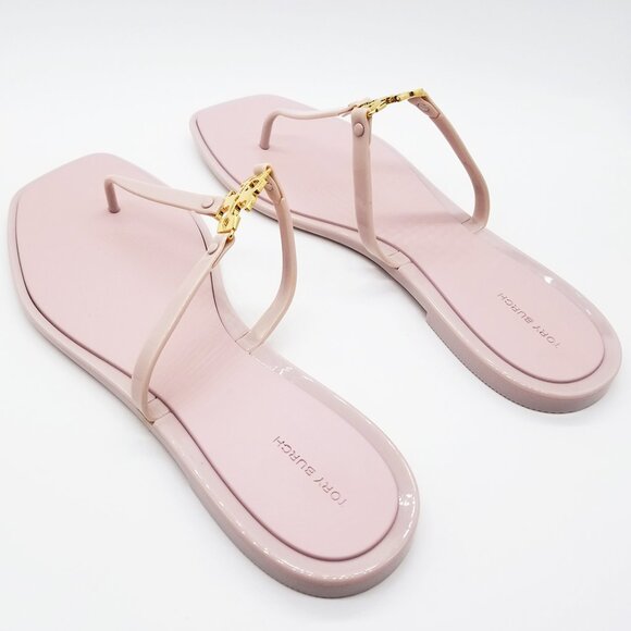 NEW Tory Burch Women's 12 Roxanne Jelly Sandals Meadowsweet/Gold Pink $128 Thong - Picture 7 of 16